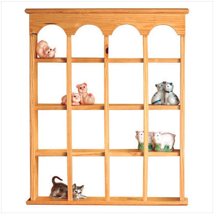 16 COMPARTMENT WOOD WALL CURIO