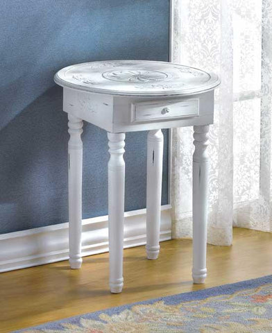 Carved-Top Accent Table